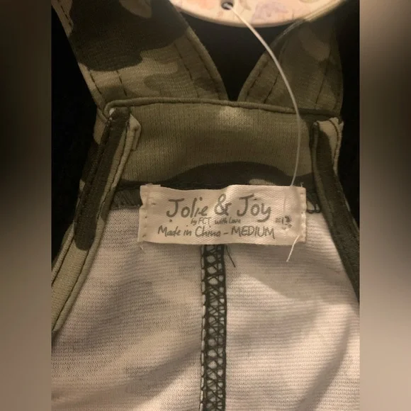 Jolie and Joy by FCT green camouflage overalls dress size medium juniors NWT - Picture 8 of 11